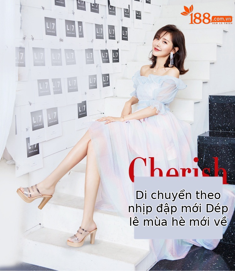Dép sandal nữ xỏ ngón đế xuồng cao gót trong suốt thời trang mùa hè 2025, gót 10 cm — Đen (10CM), Vàng (10CM) chi tiết 1