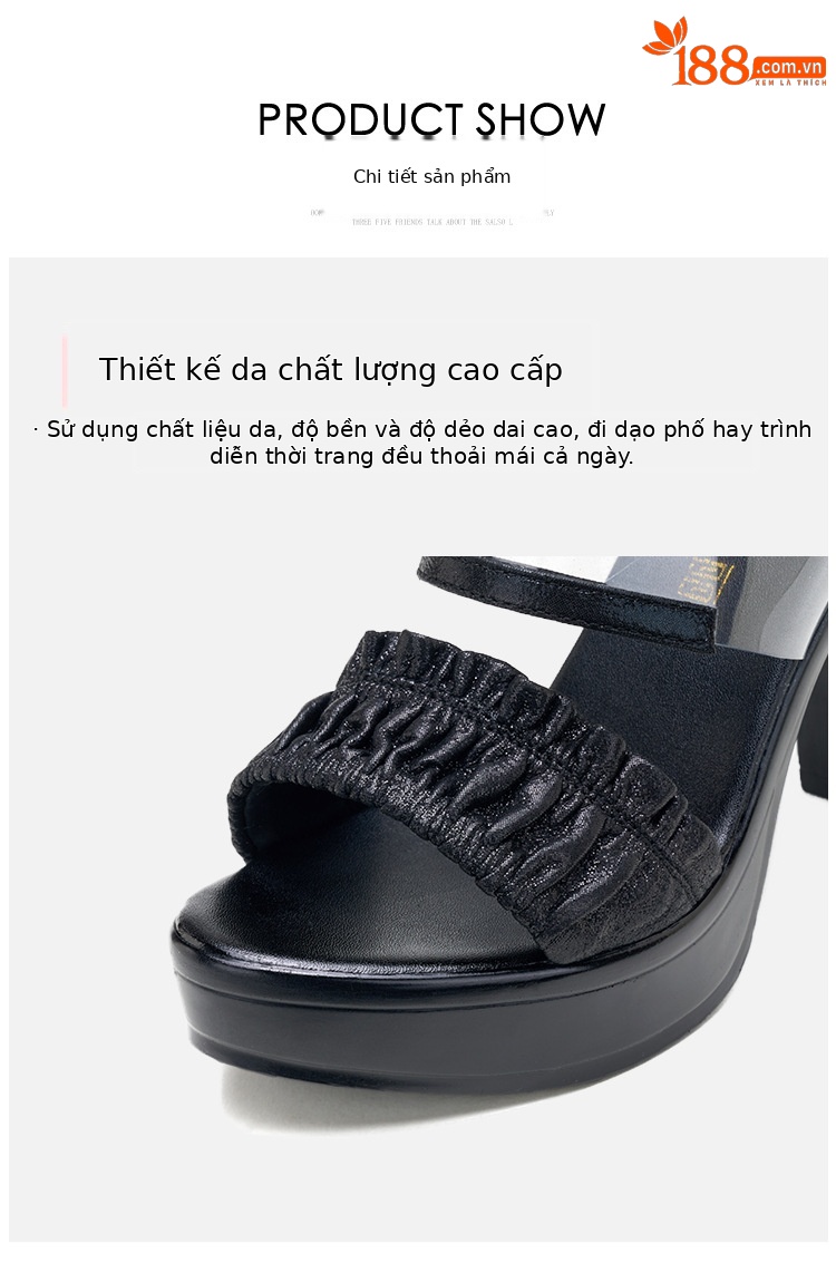Dép nữ xỏ ngón đế xuồng cao gót gót thô thời trang mùa hè 2025, gót 8-10 cm — Màu đen 10cm, Vàng 10cm, Màu đen 8cm, Màu vàng 8cm chi tiết 7