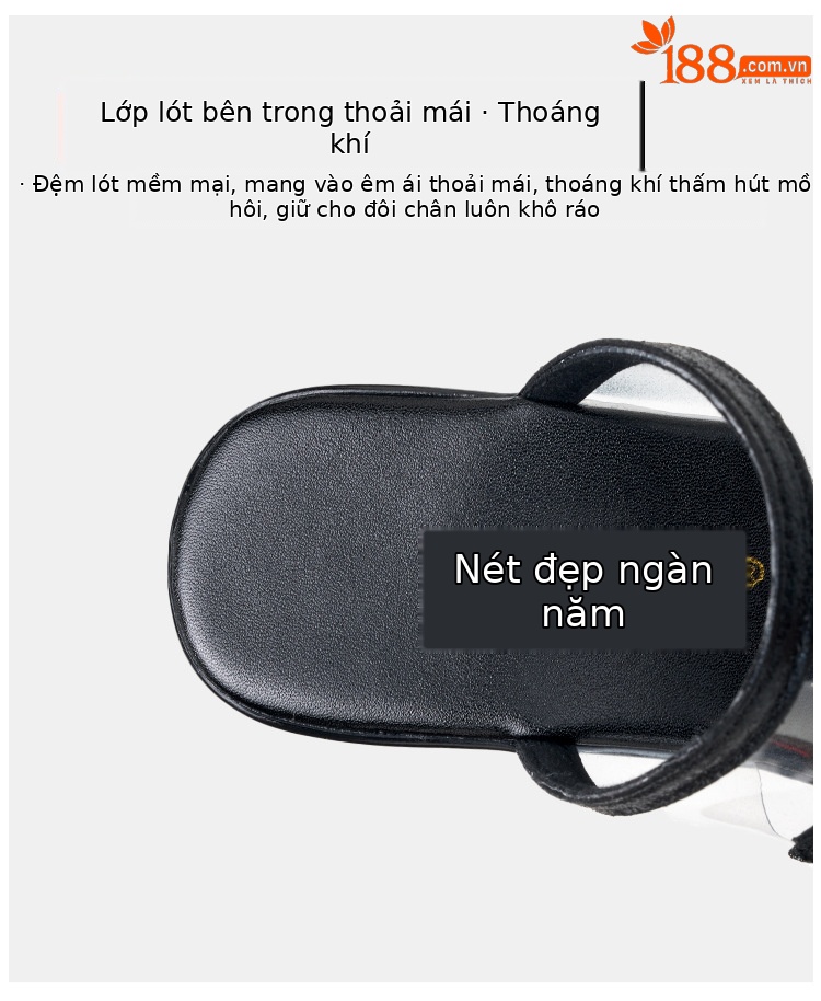 Dép nữ xỏ ngón đế xuồng cao gót gót thô thời trang mùa hè 2025, gót 8-10 cm — Màu đen 10cm, Vàng 10cm, Màu đen 8cm, Màu vàng 8cm chi tiết 9