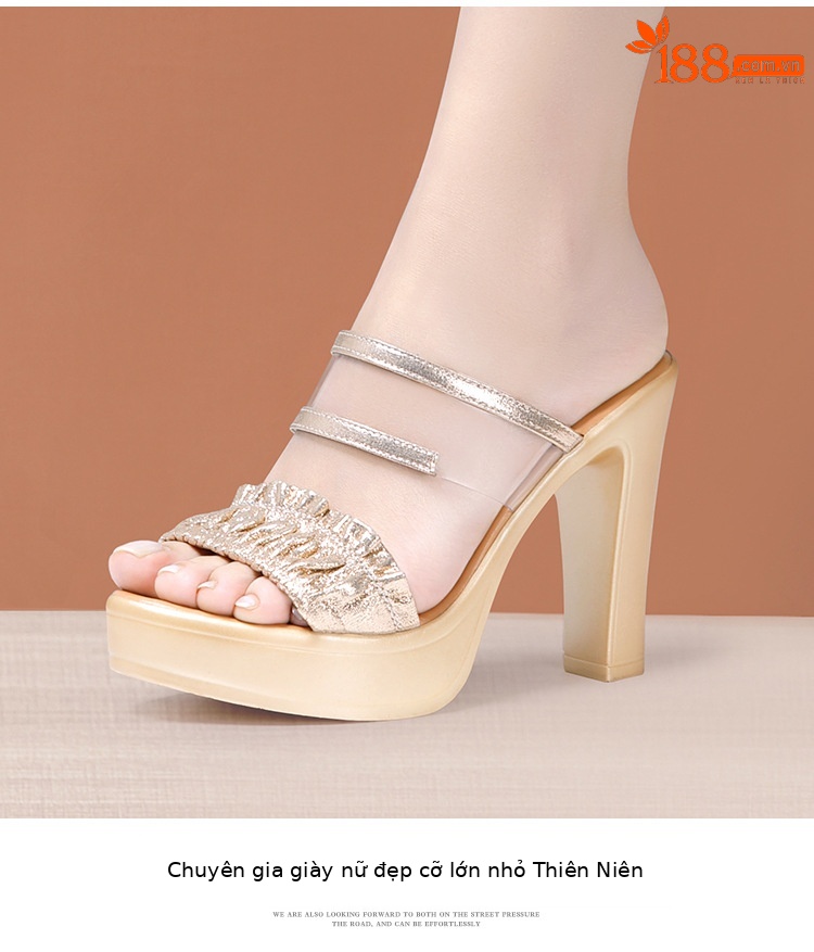 Dép nữ xỏ ngón đế xuồng cao gót gót thô thời trang mùa hè 2025, gót 8-10 cm — Màu đen 10cm, Vàng 10cm, Màu đen 8cm, Màu vàng 8cm chi tiết 12