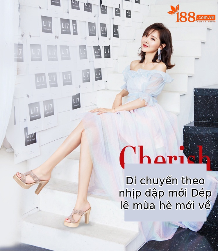 Dép cao gót đế xuồng mũi hở đính đá nữ gót 10 cm — Đen 10CM, Màu vàng kim 10CM chi tiết 1