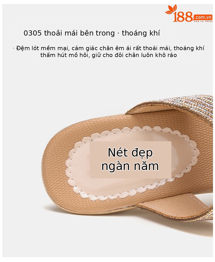 Dép cao gót đế xuồng mũi hở đính đá nữ gót 10 cm — Đen 10CM, Màu vàng kim 10CM chi tiết 9