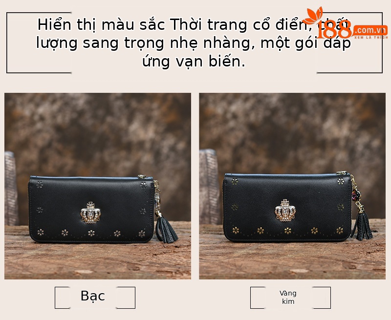Ví cầm tay nữ da thật thủ công cao cấp, phong cách Trung Quốc, nhẹ nhàng, kích thước 20×2.5×10 cm — Màu vàng chi tiết 5