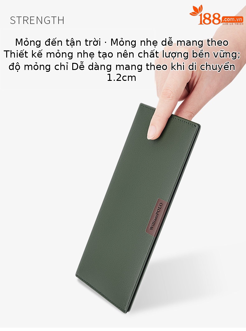Ví da bò nam dài nhiều ngăn thương hiệu Emperor Paul chi tiết 3