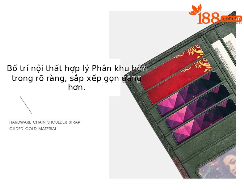 Ví da bò nam dài nhiều ngăn thương hiệu Emperor Paul chi tiết 7