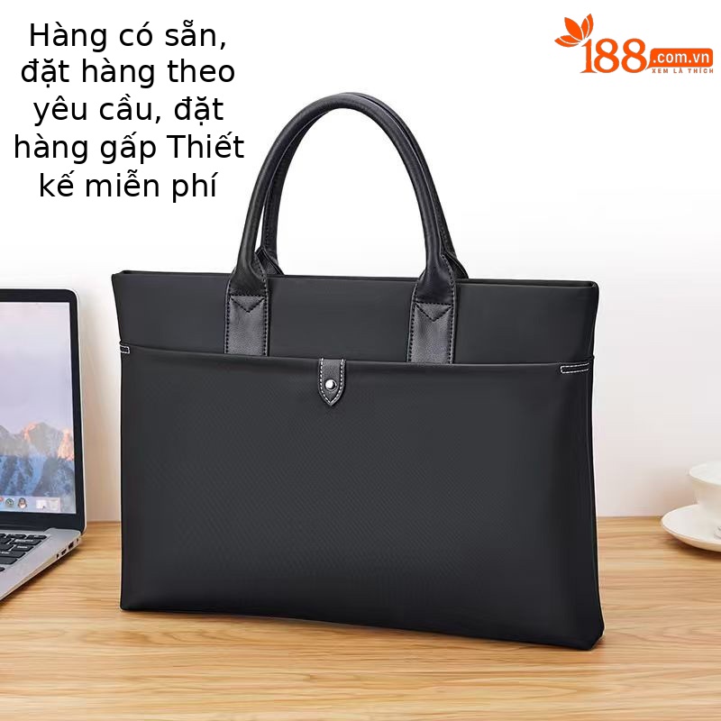 Cặp công sở nam vải Oxford chống thấm, nhiều ngăn đựng laptop 15 inch — Màu đen, màu xanh, Hồng, Màu nâu