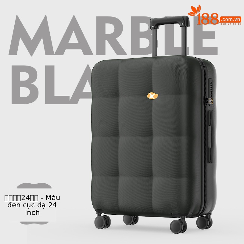Vali nhựa PC 28 inch phô mai thiết kế cao cấp, bánh xe êm, khóa mật mã, dung tích lớn — Màu đen