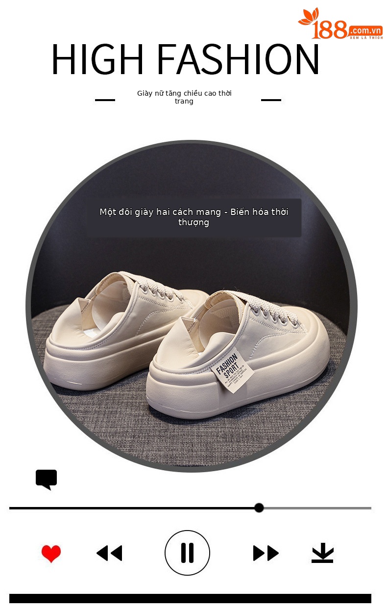 Giày sneaker nữ mũi tròn đế dày phong cách bánh mì, mới xuân 2026 — M2378 màu be, M2378 Màu mơ chi tiết 6