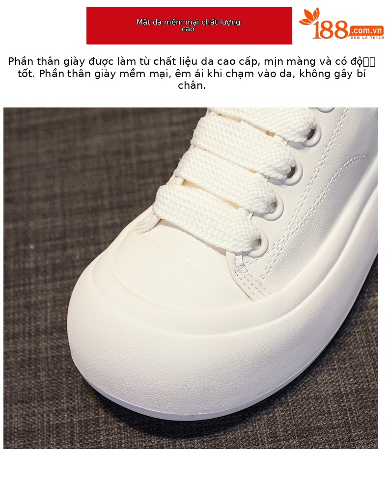 Giày sneaker nữ mũi tròn đế dày phong cách bánh mì, mới xuân 2026 — M2378 màu be, M2378 Màu mơ chi tiết 8