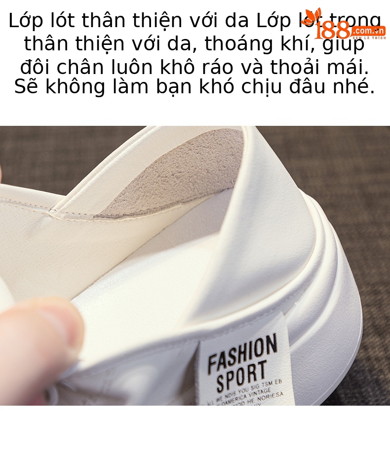Giày sneaker nữ mũi tròn đế dày phong cách bánh mì, mới xuân 2026 — M2378 màu be, M2378 Màu mơ chi tiết 9