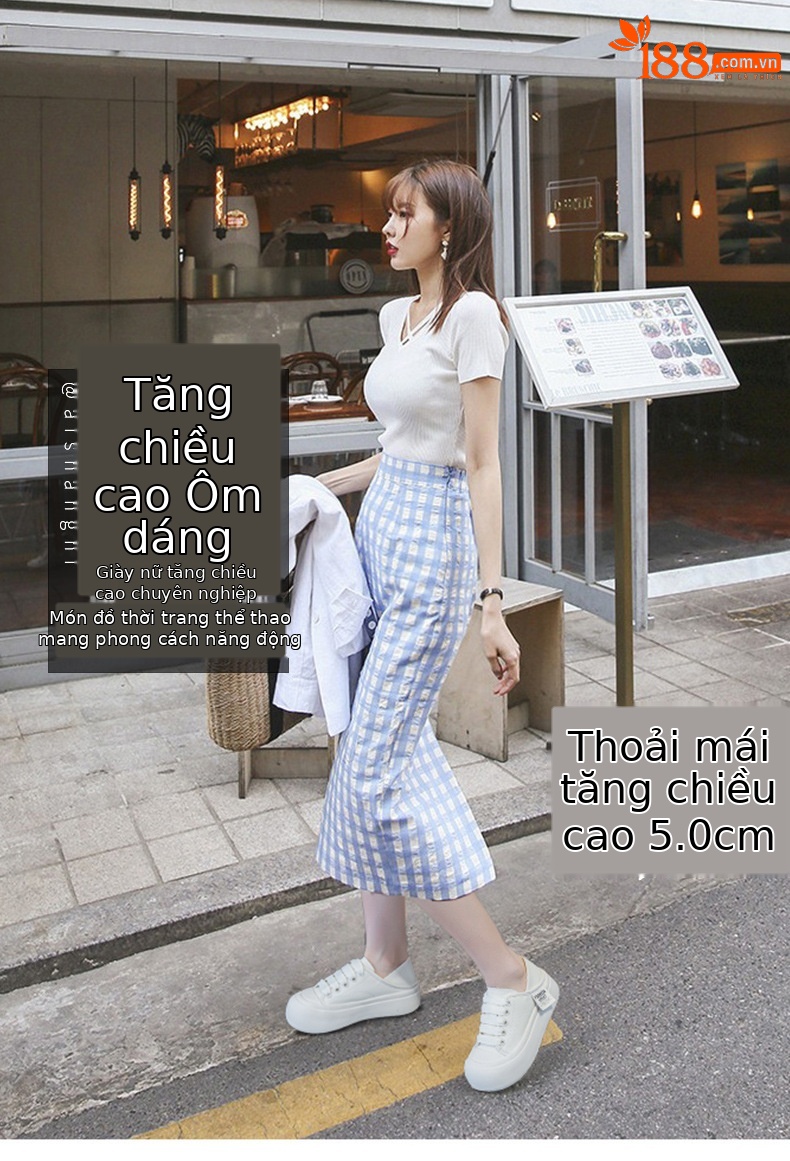 Giày sneaker nữ mũi tròn đế dày phong cách bánh mì, mới xuân 2026 — M2378 màu be, M2378 Màu mơ chi tiết 1