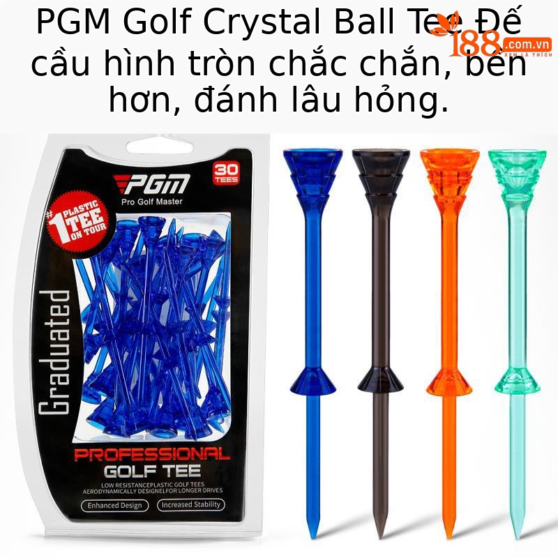 Bộ 30 que tee golf PGM bằng tre sinh thái, đầu cốc hỗ trợ giao bóng chính xác — Cao 38mm