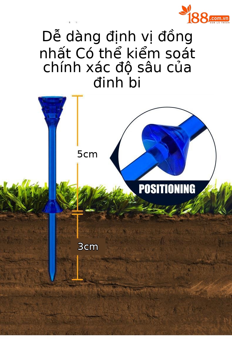 Bộ 30 que tee golf PGM bằng tre sinh thái, đầu cốc hỗ trợ giao bóng chính xác — Cao 38mm chi tiết 4