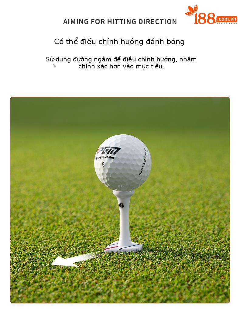 Bộ 30 que tee golf PGM bằng tre sinh thái, đầu cốc hỗ trợ giao bóng chính xác — Cao 38mm chi tiết 17