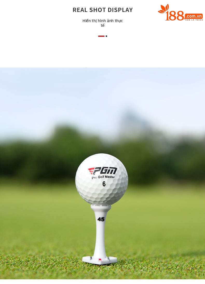 Bộ 30 que tee golf PGM bằng tre sinh thái, đầu cốc hỗ trợ giao bóng chính xác — Cao 38mm chi tiết 20