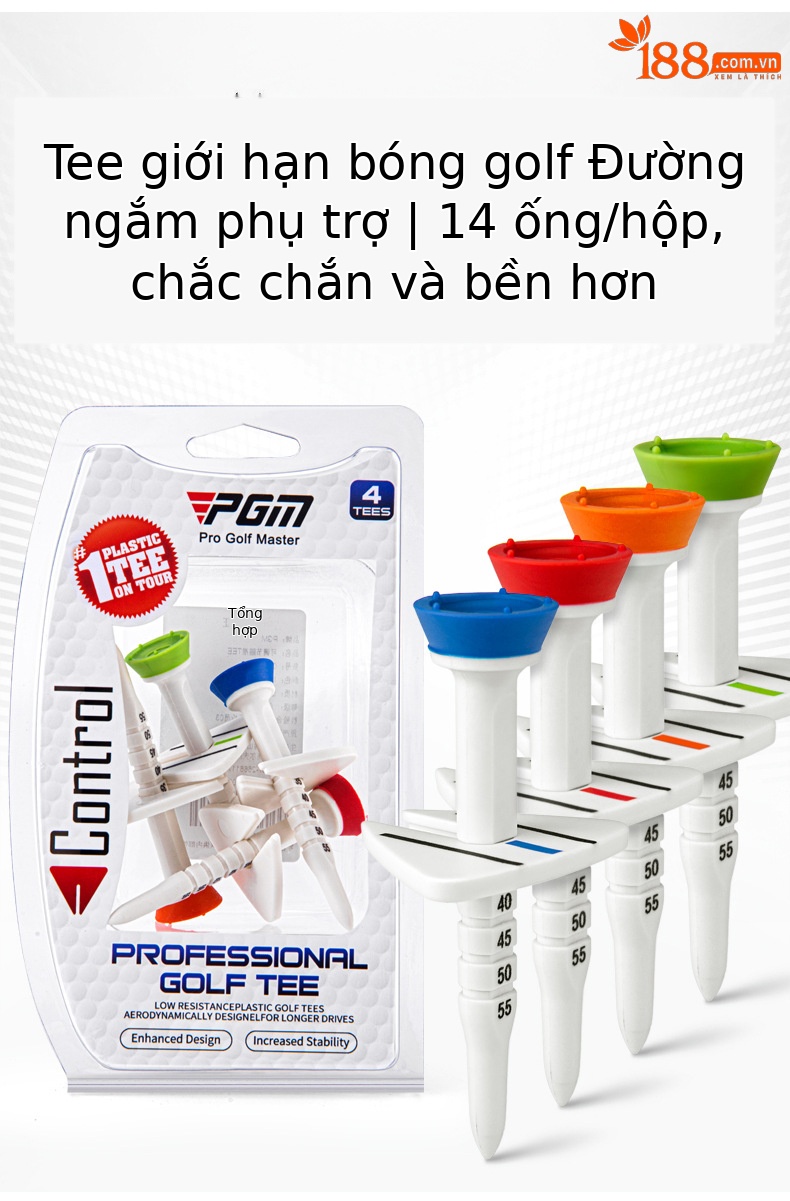 Bộ 30 que tee golf PGM bằng tre sinh thái, đầu cốc hỗ trợ giao bóng chính xác — Cao 38mm chi tiết 29