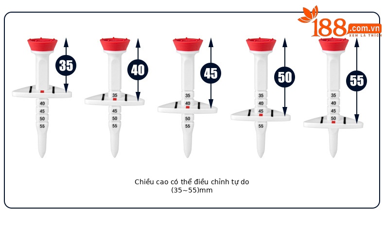 Bộ 30 que tee golf PGM bằng tre sinh thái, đầu cốc hỗ trợ giao bóng chính xác — Cao 38mm chi tiết 31