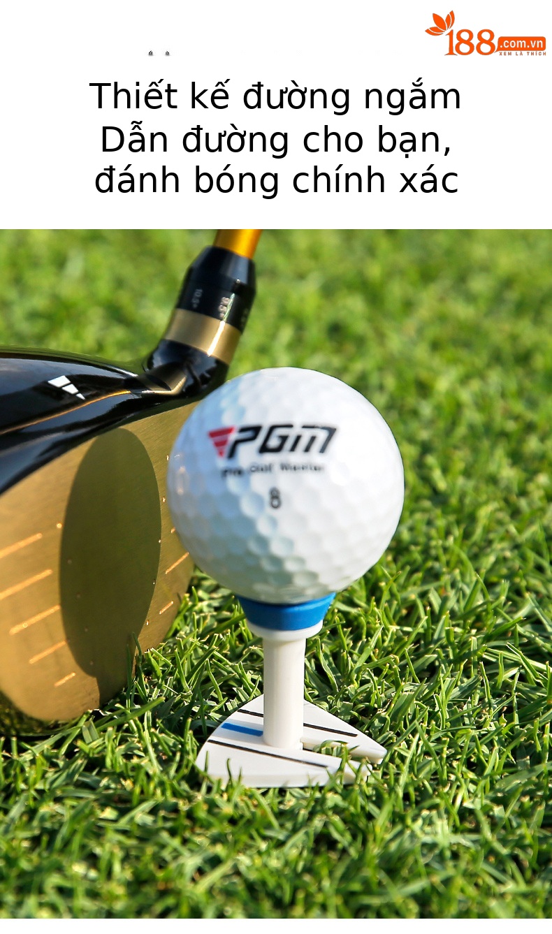 Bộ 30 que tee golf PGM bằng tre sinh thái, đầu cốc hỗ trợ giao bóng chính xác — Cao 38mm chi tiết 32