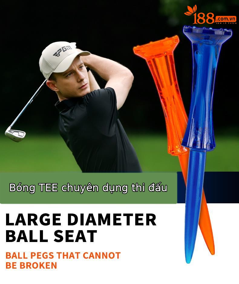Bộ 30 que tee golf PGM bằng tre sinh thái, đầu cốc hỗ trợ giao bóng chính xác — Cao 38mm chi tiết 44