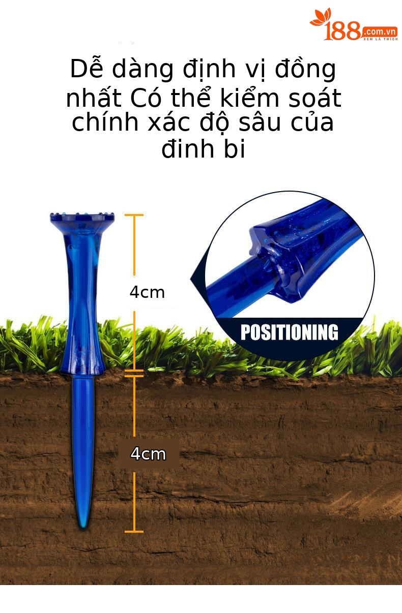 Bộ 30 que tee golf PGM bằng tre sinh thái, đầu cốc hỗ trợ giao bóng chính xác — Cao 38mm chi tiết 46