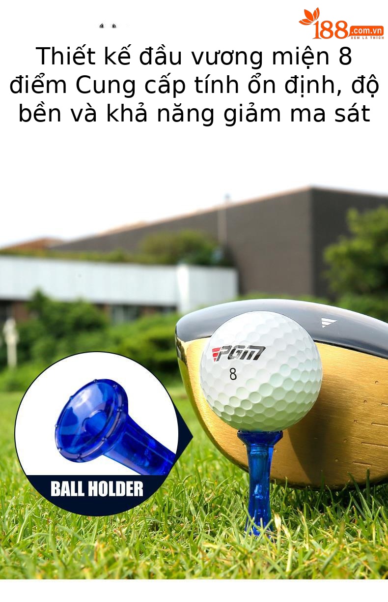 Bộ 30 que tee golf PGM bằng tre sinh thái, đầu cốc hỗ trợ giao bóng chính xác — Cao 38mm chi tiết 47