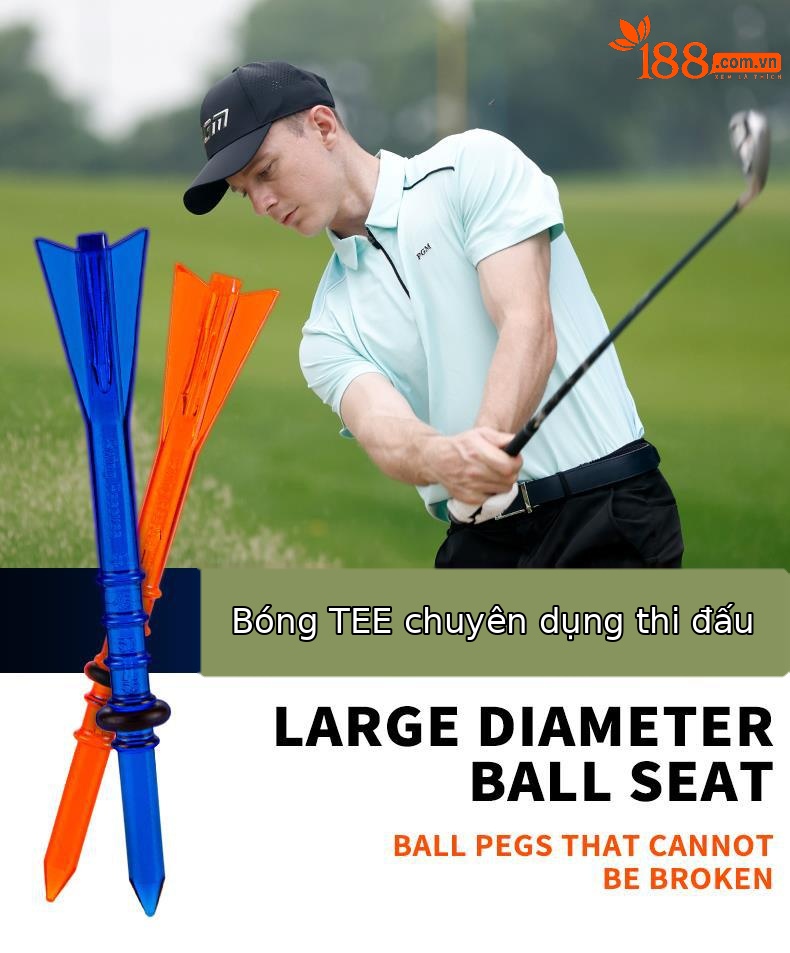 Bộ 30 que tee golf PGM bằng tre sinh thái, đầu cốc hỗ trợ giao bóng chính xác — Cao 38mm chi tiết 58