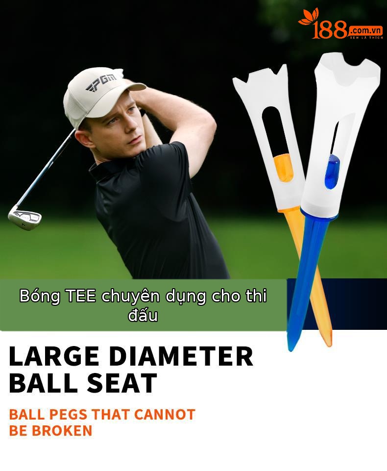 Bộ 30 que tee golf PGM bằng tre sinh thái, đầu cốc hỗ trợ giao bóng chính xác — Cao 38mm chi tiết 72