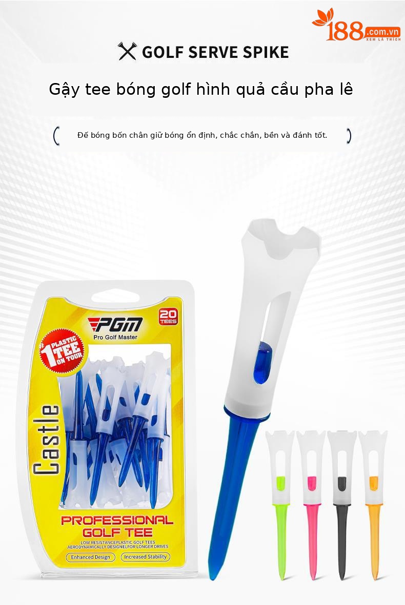 Bộ 30 que tee golf PGM bằng tre sinh thái, đầu cốc hỗ trợ giao bóng chính xác — Cao 38mm chi tiết 73