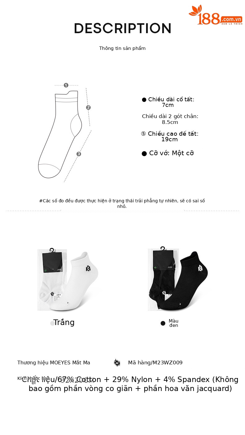 Tất golf nữ moeyes mắt ma thuật co giãn thoáng khí chống vón — Một size chi tiết 30