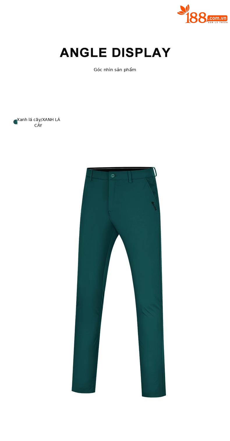 Quần dài golf nam mùa hè thắt lưng co giãn, phong cách thể thao — M23KUZ003-màu xám, M23KUZ003-màu trắng, M23KUZ003-Đen, M23KUZ003-màu xanh lá cây chi tiết 14