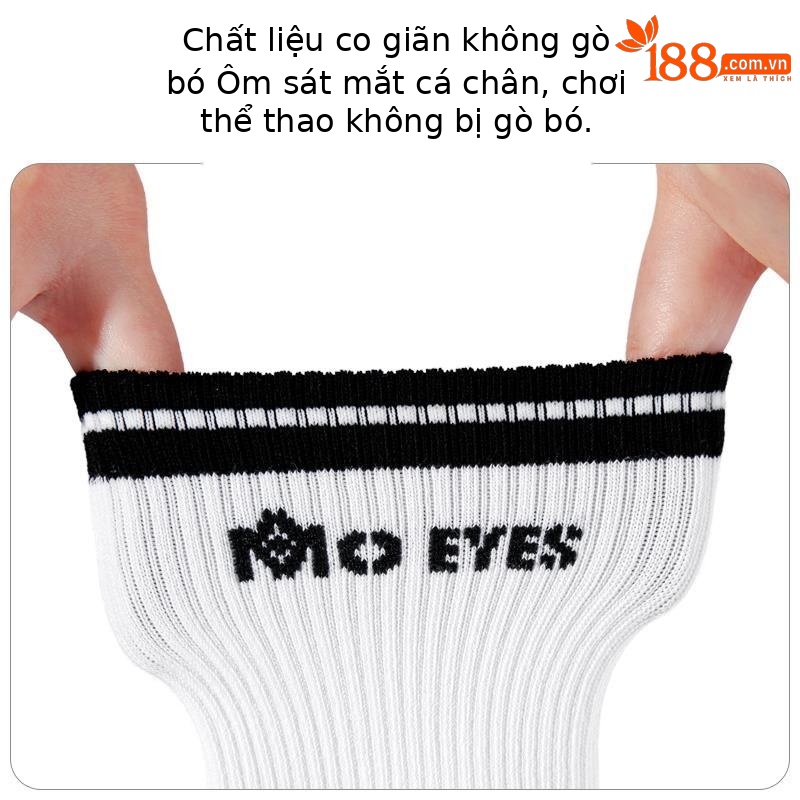Tất golf nữ moeyes mắt ma thuật phối màu ống giữa co giãn thể thao chống bóng — Một size