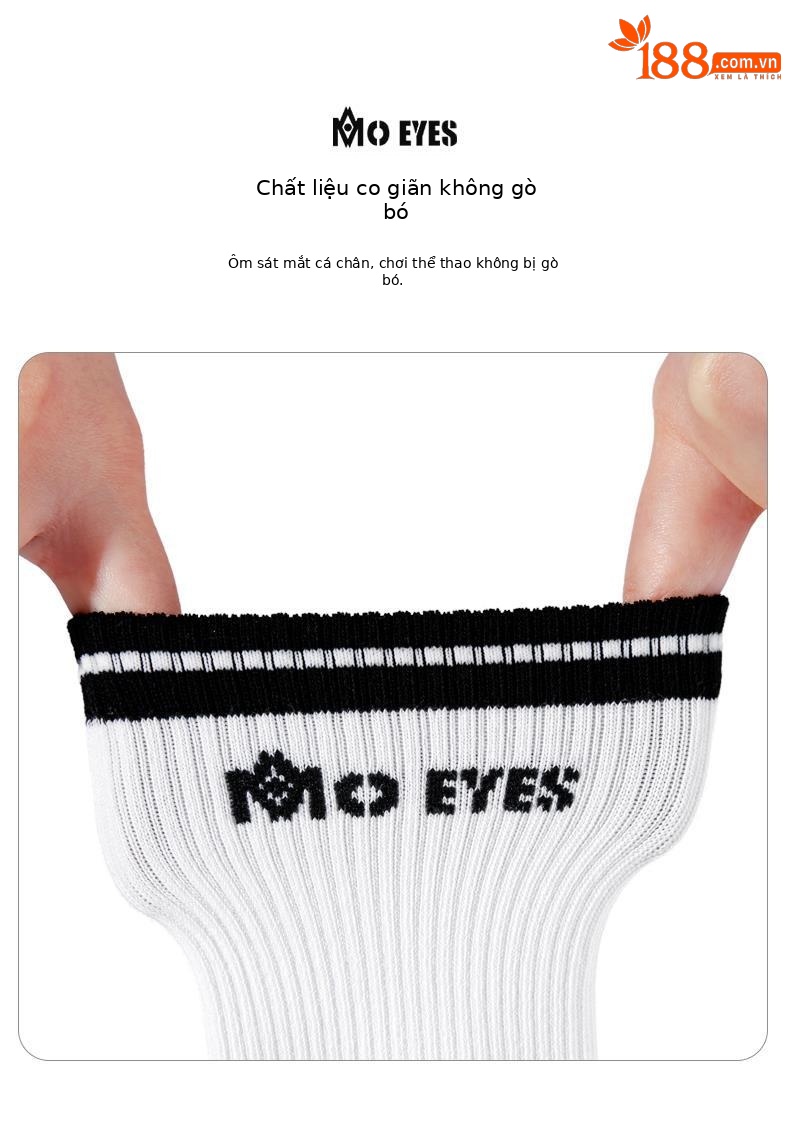Tất golf nữ moeyes mắt ma thuật phối màu ống giữa co giãn thể thao chống bóng — Một size chi tiết 3