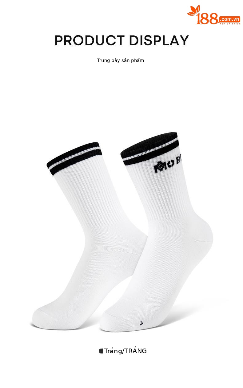 Tất golf nữ moeyes mắt ma thuật phối màu ống giữa co giãn thể thao chống bóng — Một size chi tiết 7