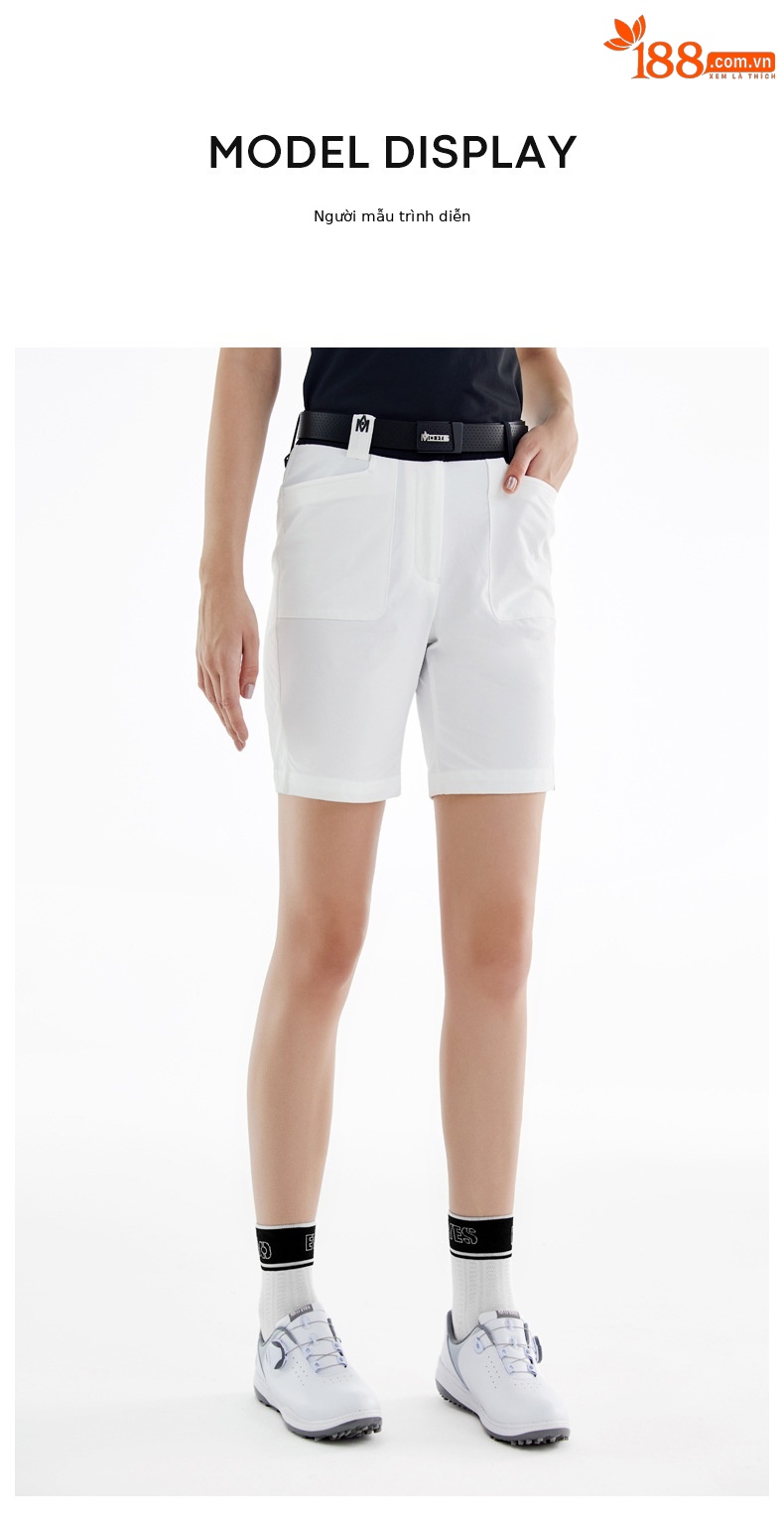 Tất golf nữ moeyes mắt ma thuật phối màu ống giữa co giãn thể thao chống bóng — Một size chi tiết 19