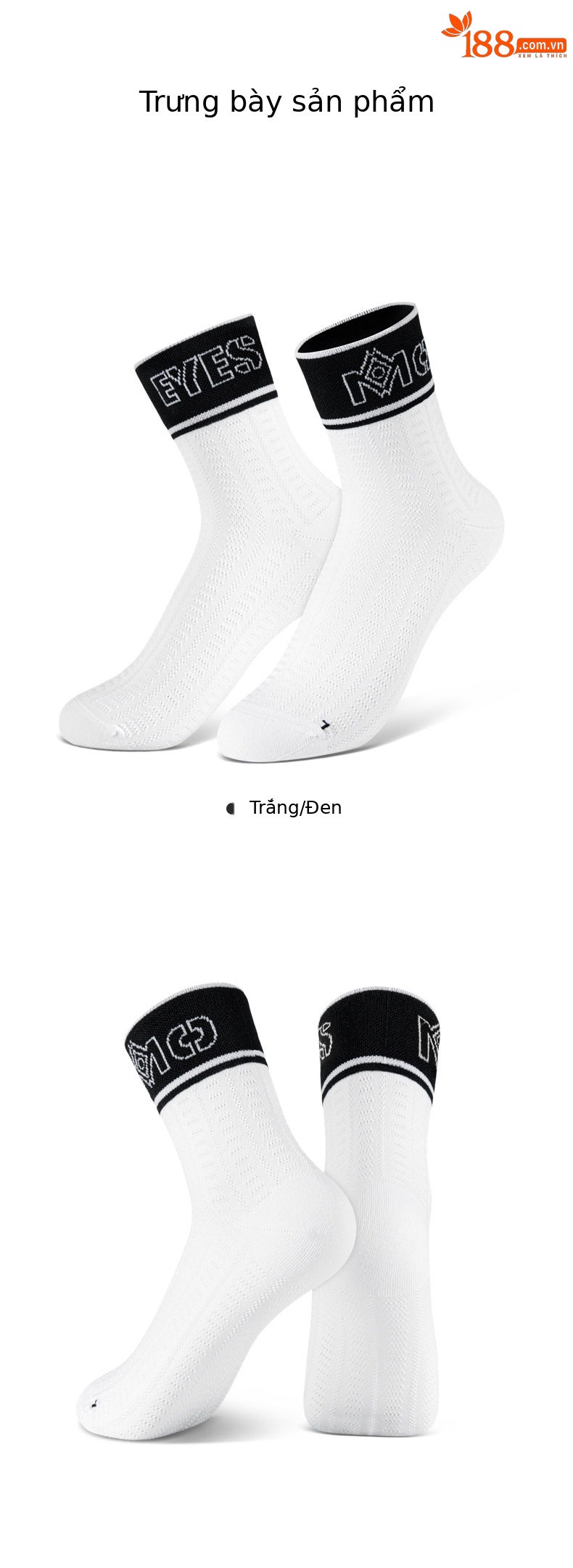 Tất golf nữ moeyes mắt ma thuật phối màu ống giữa co giãn thể thao chống bóng — Một size chi tiết 23