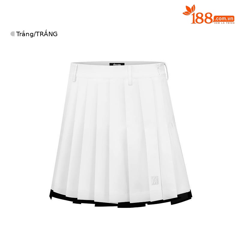 Váy golf nữ xếp ly Moyes dáng dài sau ngắn trước, có lót chống hở — M23QZ004-Đen, M23QZ004-màu trắng chi tiết 15