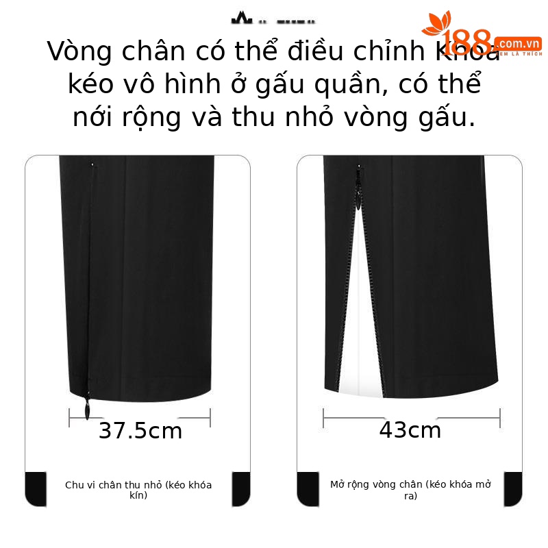 Quần dài thể thao golf nữ Moyes ống đứng có lỗ thoáng khí khóa kéo — M23KUZ005-màu trắng, M23KUZ005-Đen
