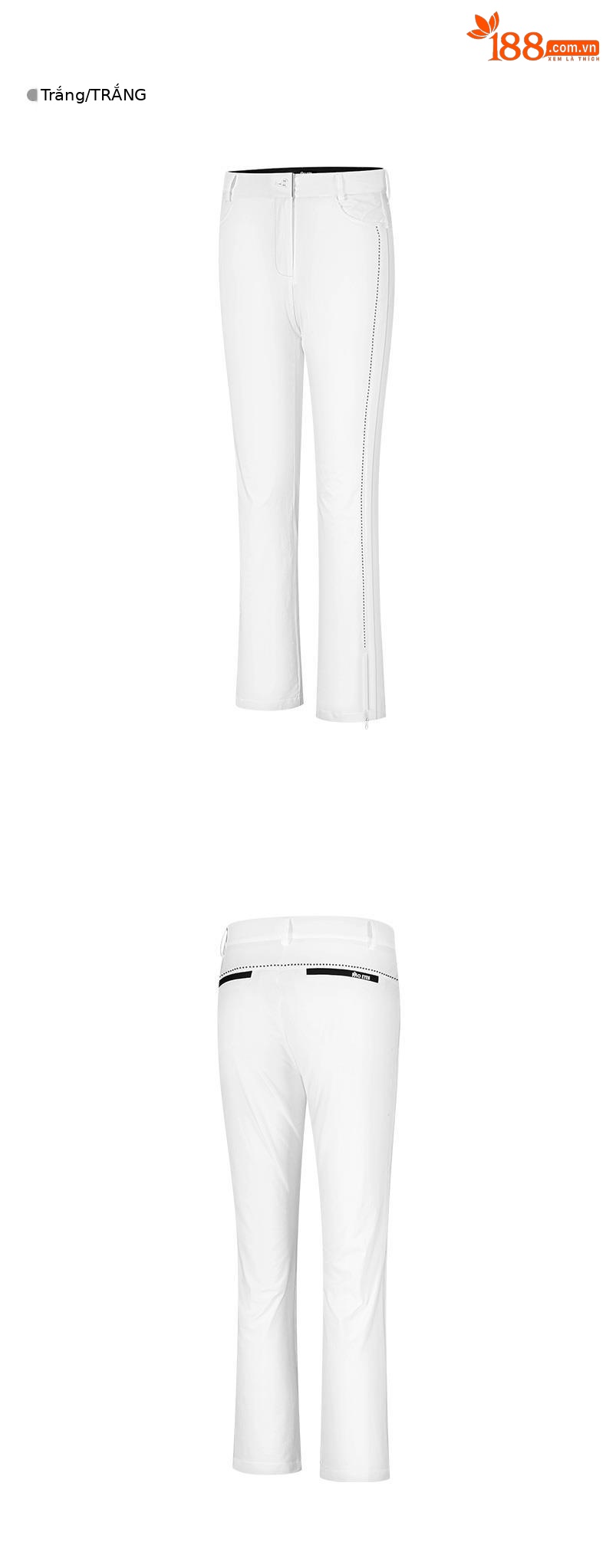 Quần dài thể thao golf nữ Moyes ống đứng có lỗ thoáng khí khóa kéo — M23KUZ005-màu trắng, M23KUZ005-Đen chi tiết 13