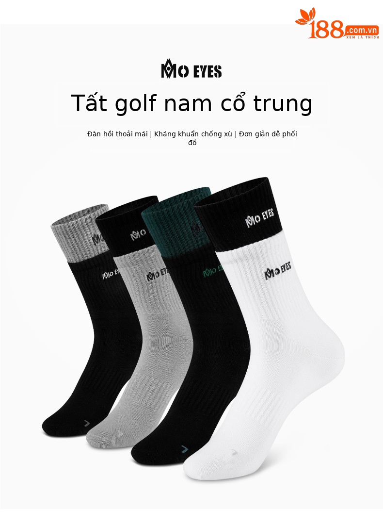 Vớ golf nam Moeyes Magic Eye màu tương phản, chống vón, vừa chân — Một size chi tiết 1