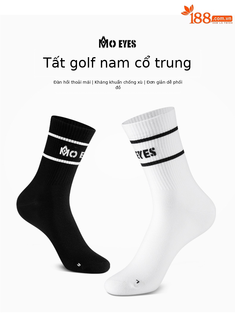 Vớ golf nam Moeyes Magic Eye màu tương phản, chống vón, vừa chân — Một size chi tiết 24