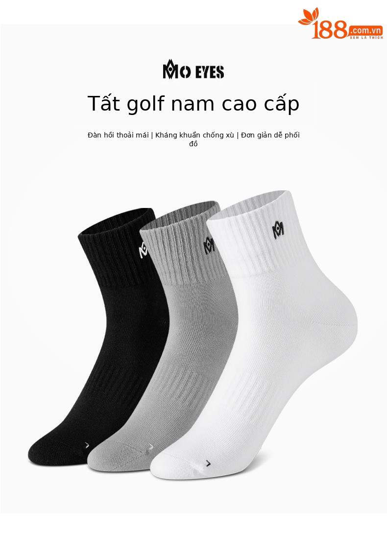 Vớ golf nam Moeyes Magic Eye màu tương phản, chống vón, vừa chân — Một size chi tiết 36