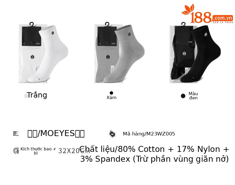 Vớ golf nam Moeyes Magic Eye màu tương phản, chống vón, vừa chân — Một size chi tiết 40