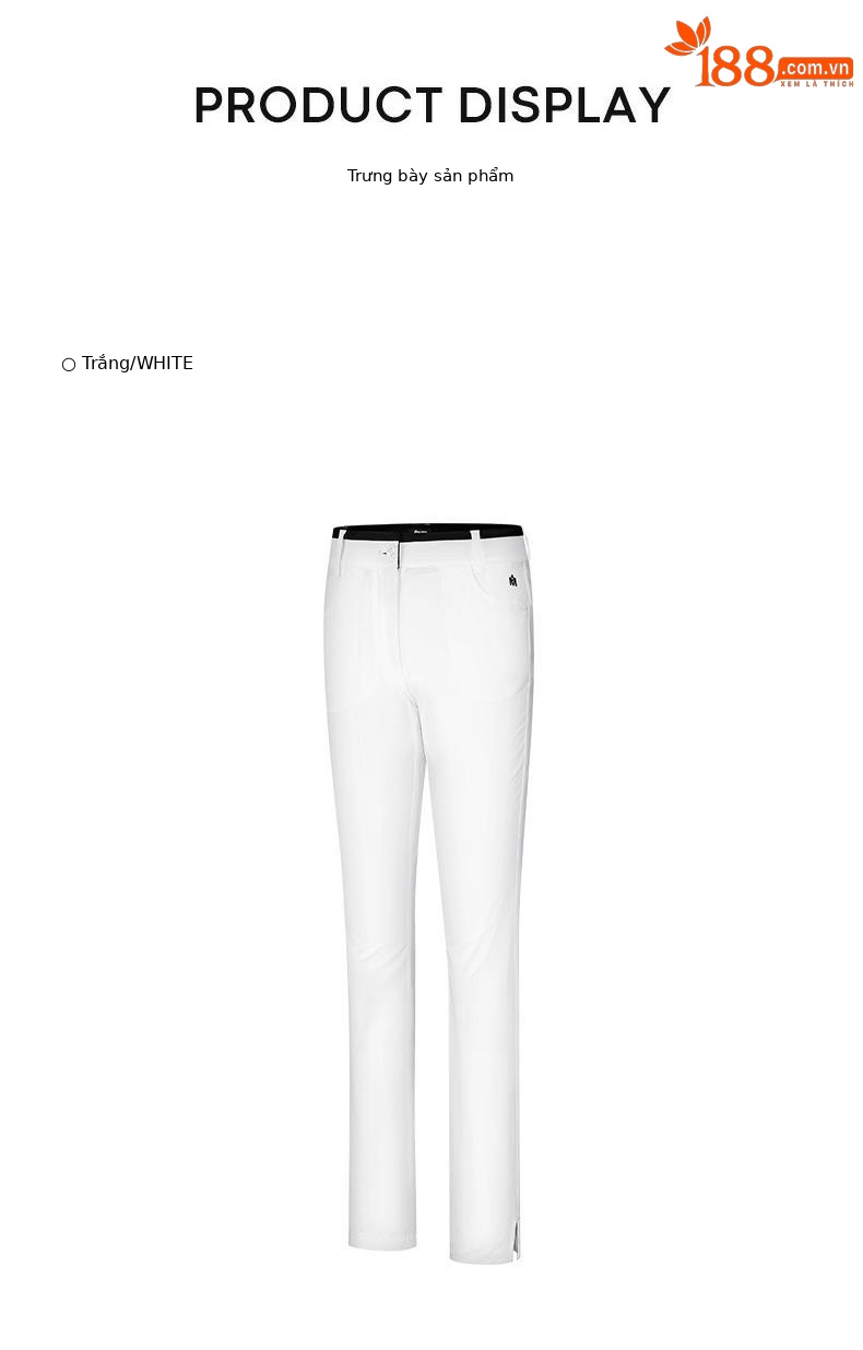 Quần golf nữ ống lửng thiết kế lỗ thoáng khí — M23KUZ008-màu trắng, M23KUZ008-Đen chi tiết 11