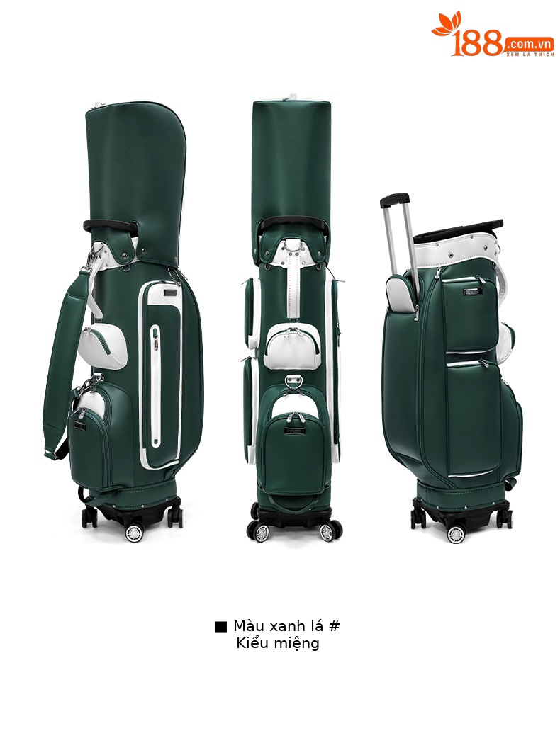 Túi golf PGM đẩy kéo 4 bánh chống nước phong cách Hàn Quốc — QB127-màu nâu, QB127-màu xanh lá cây chi tiết 13