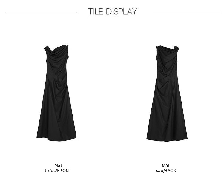 Đầm maxi nữ thắt eo dáng chữ A không tay — Xanh chi tiết 10