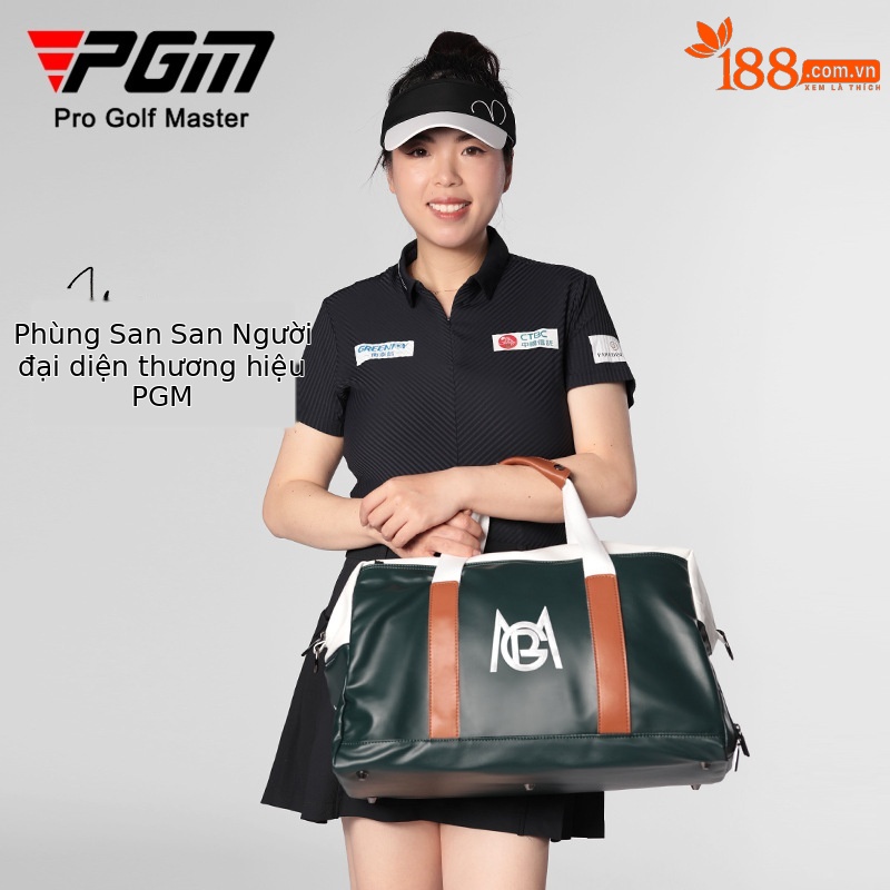 Túi tote golf PGM chống nước nhẹ, ngăn giày riêng, kích thước 50x24x29 cm — YWB043-Trắng Đen, YWB043-Trắng xanh lục, YWB043-Đen Trắng