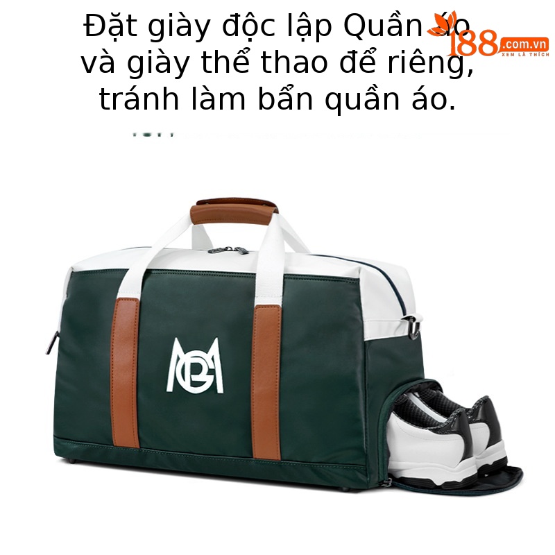Túi tote golf PGM chống nước nhẹ, ngăn giày riêng, kích thước 50x24x29 cm — YWB043-Trắng Đen, YWB043-Trắng xanh lục, YWB043-Đen Trắng