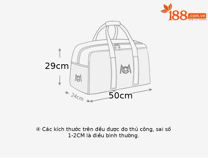 Túi tote golf PGM chống nước nhẹ, ngăn giày riêng, kích thước 50x24x29 cm — YWB043-Trắng Đen, YWB043-Trắng xanh lục, YWB043-Đen Trắng chi tiết 9