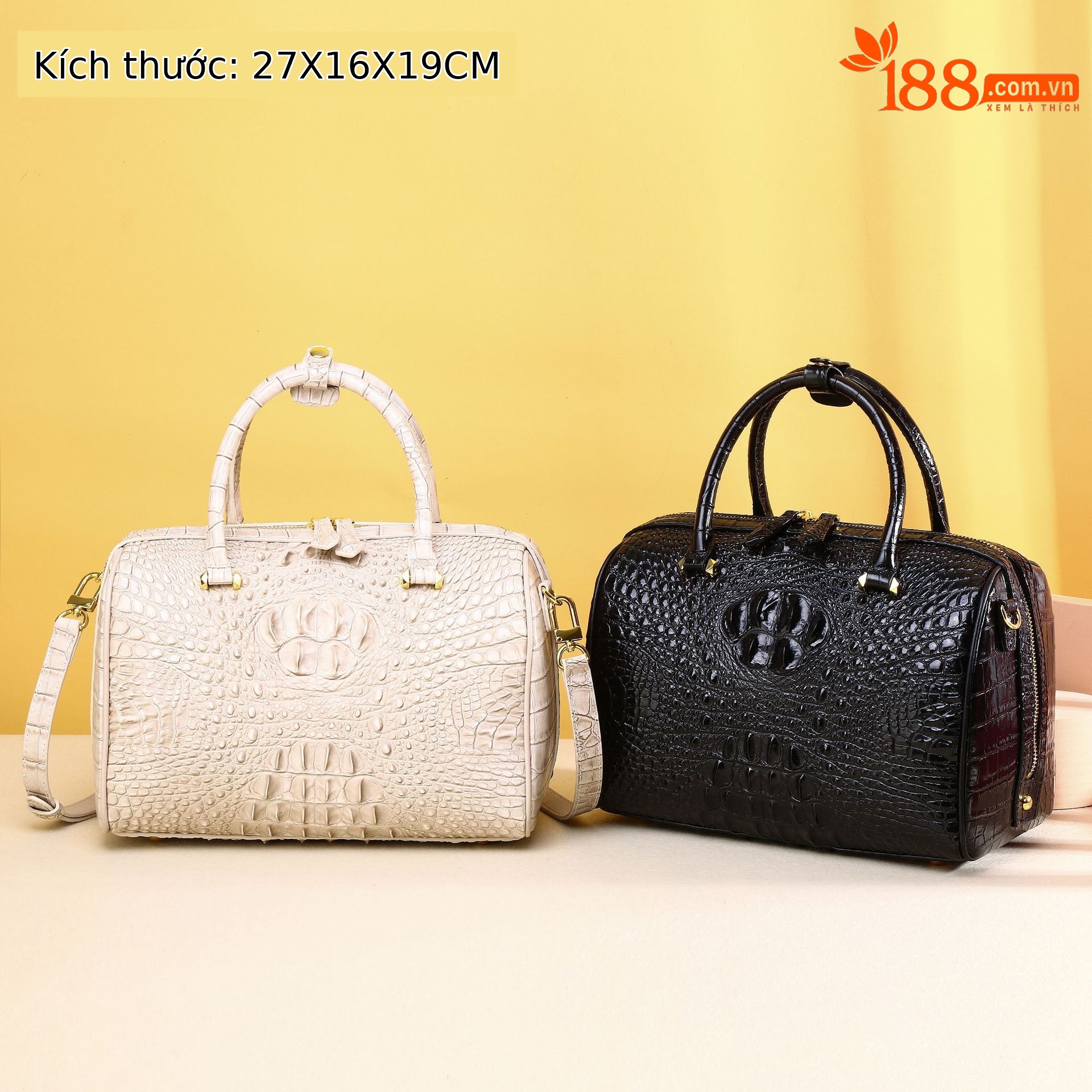 Túi xách tay nữ họa tiết đầu cá sấu kiểu gối thời trang cổ điển, đeo chéo hoặc xách tay