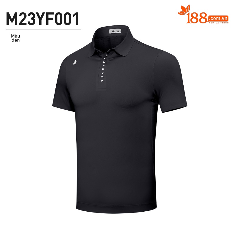 Áo thun thể thao nam ngắn tay chơi golf co giãn cao mềm mại thoáng khí — M23YF001-Đen, M23YF001-màu xám, M23YF001-màu trắng